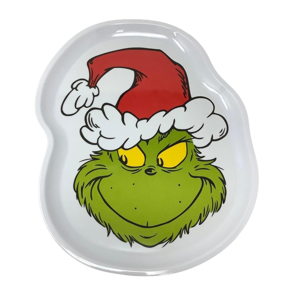 Dr Seuss The Grinch 14" Melamine Christmas Serving Tray Platter Zrike Brands